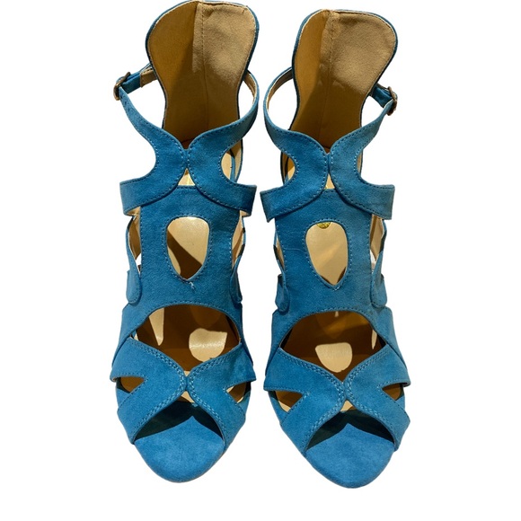 Brand new, bright blue heels stiletto shoes size 8.5 - Picture 2 of 8